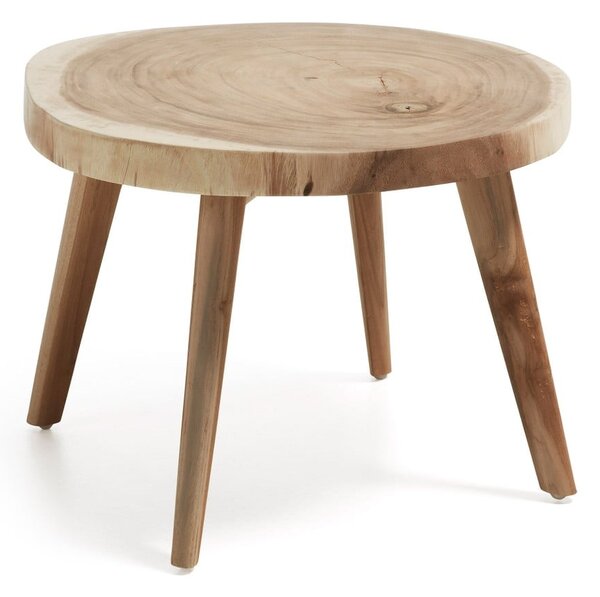 Okrúhly odkladací stolík z masívu munggur ø 65 cm Wellcres – Kave Home