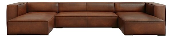 Koňakovohnedá kožená rohová pohovka (do "U") Madame - Windsor & Co Sofas