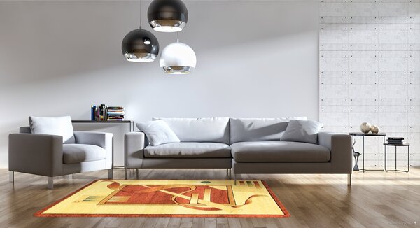 Berfin Dywany , Kusový koberec Adora 7052 V (Vizon), 140x190, oranžová, chodba / predsieň