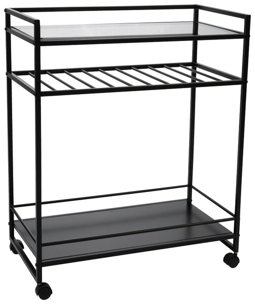 SERVÍROVACÍ VOZÍK, čierna, 70/37/86 cm - Barový nábytok, Online Only