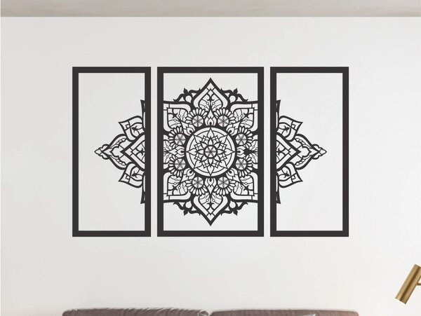 Karlsdesign.sk - Drevený obraz na stenu - Mandala 3ks set - 90x55