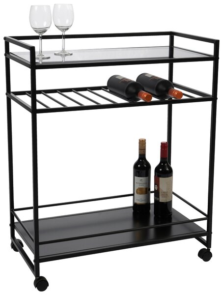 SERVÍROVACÍ VOZÍK, čierna, 70/37/86 cm - Barový nábytok, Online Only