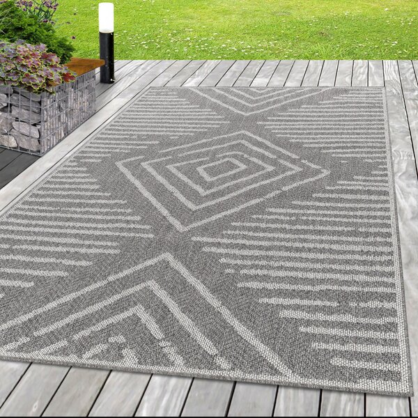 Ayyildiz , Kusový koberec Aruba 4902 grey – na von aj na doma, 60x100, šedá, chodba / predsieň