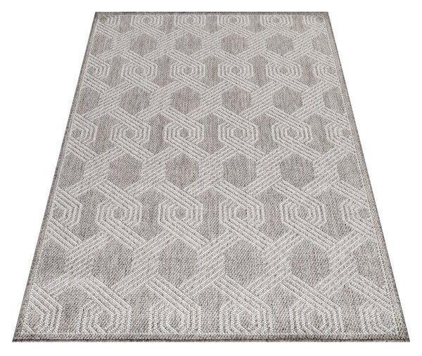 Ayyildiz , Kusový koberec Aruba 4904 grey – na von aj na doma, 60x100, šedá, chodba / predsieň