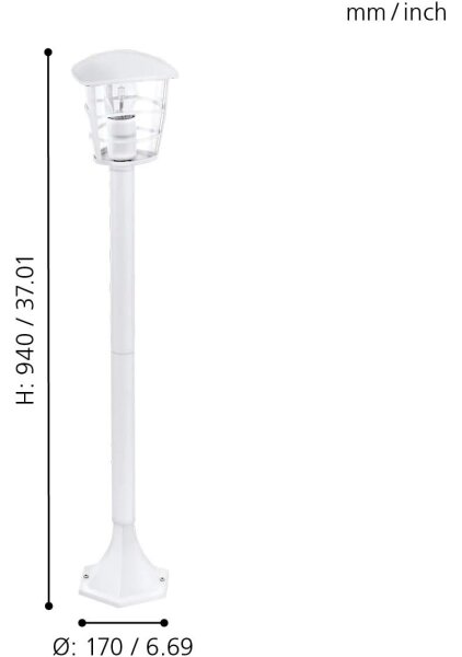 Eglo 18799 - Vonkajšie svietidlo ALORIA 1xE27/60W/230V IP44 biele