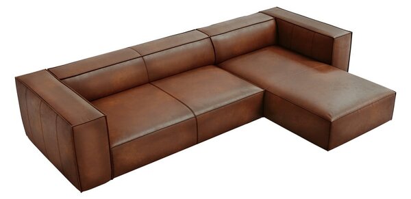 Koňakovohnedá kožená rohová pohovka (pravý roh) Madame - Windsor & Co Sofas
