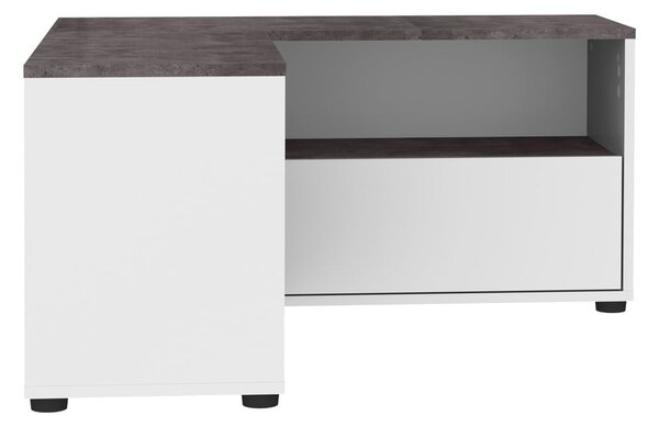 Sivo-biely TV stolík v dekore betónu 90x45 cm Angle – TemaHome