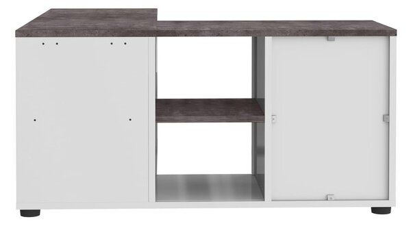 Sivo-biely TV stolík v dekore betónu 90x45 cm Angle – TemaHome
