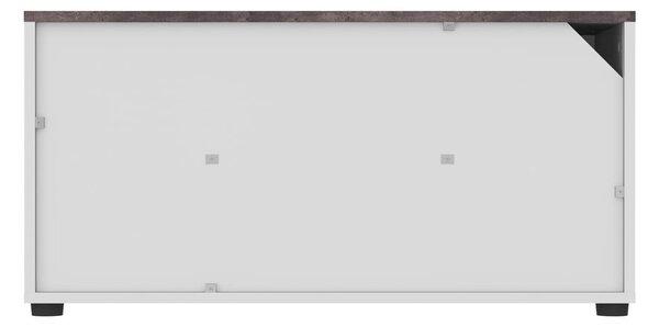 Sivo-biely TV stolík v dekore betónu 90x45 cm Angle – TemaHome
