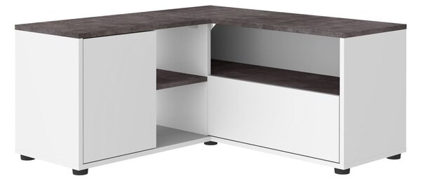 Sivo-biely TV stolík v dekore betónu 90x45 cm Angle – TemaHome