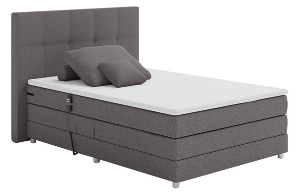 KONDELA Elektrická polohovacia posteľ, boxspring, sivá, 120x200, MURKO NEW