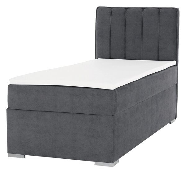 KONDELA Boxspringová posteľ, jednolôžko, sivá, 90x200, pravá, AMIS