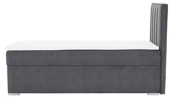 KONDELA Boxspringová posteľ, jednolôžko, sivá, 90x200, pravá, AMIS