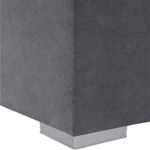 KONDELA Boxspringová posteľ, jednolôžko, sivá, 90x200, pravá, AMIS