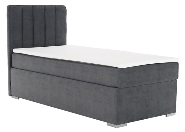 KONDELA Boxspringová posteľ, jednolôžko, sivá, 90x200, pravá, AMIS