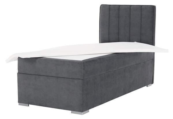 KONDELA Boxspringová posteľ, jednolôžko, sivá, 90x200, pravá, AMIS