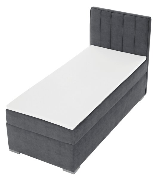 KONDELA Boxspringová posteľ, jednolôžko, sivá, 90x200, pravá, AMIS