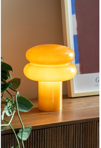 Okrovožltá sklenená stolová lampa (výška 24 cm) Incesante – Leitmotiv