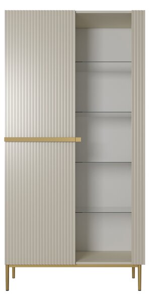 Vitrína Nicole 100 cm - kašmírová / zlatá