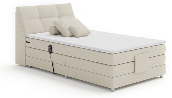 KONDELA Elektrická polohovacia posteľ, boxspring, béžová, 120x200, GERONA NEW