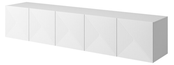 Závesná TV skrinka Asha 200 cm - biely mat