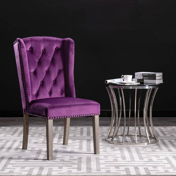 Jedálenská stolička fialová zamatová