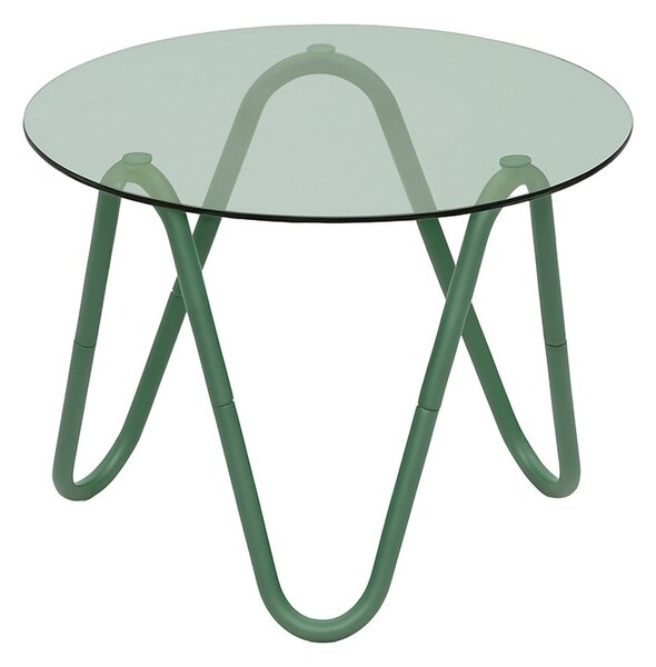 Okrúhly odkladací stolík so sklenenou doskou ø 50 cm Ventana Round – Leitmotiv