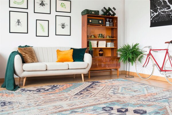 BEHÚŇ, 80/150 cm, modrá, viacfarebná - Online Only bytové doplnky, Online Only