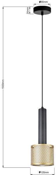 ZÁVESNÉ SVIETIDLO, 12/150 cm - Online Only bytové doplnky, Online Only