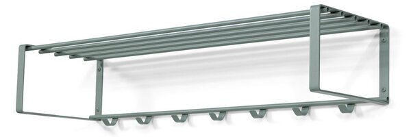 Sivozelený kovový nástenný vešiak s poličkou 100 cm Rex – Spinder Design