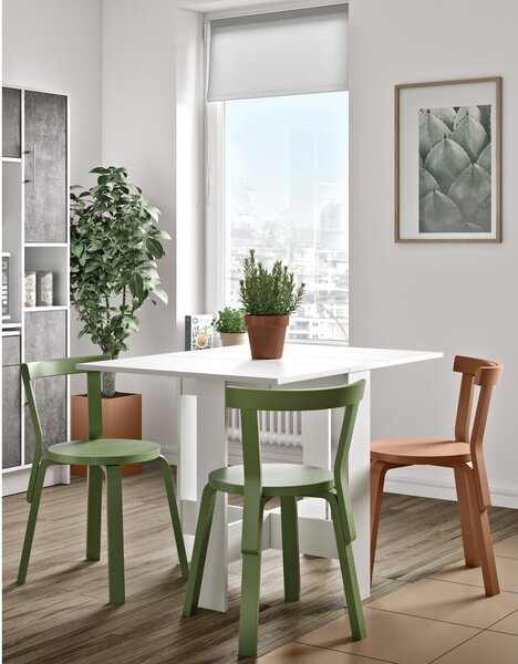 Rozkladací jedálenský stôl s bielou doskou 76x28 cm Papillon – TemaHome