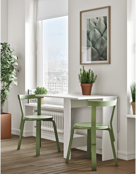 Rozkladací jedálenský stôl s bielou doskou 76x28 cm Papillon – TemaHome
