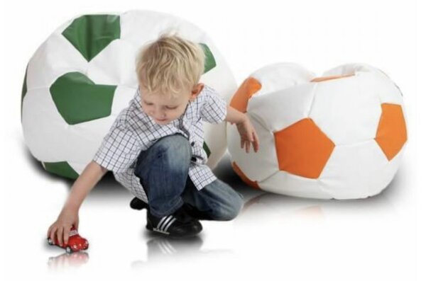 Sedací vak malá bielo oranžová futbalová lopta TiaHome