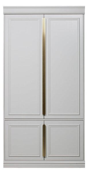 Svetlosivá šatníková skriňa z borovicového dreva 110x215x62 cm Organize – WOOOD