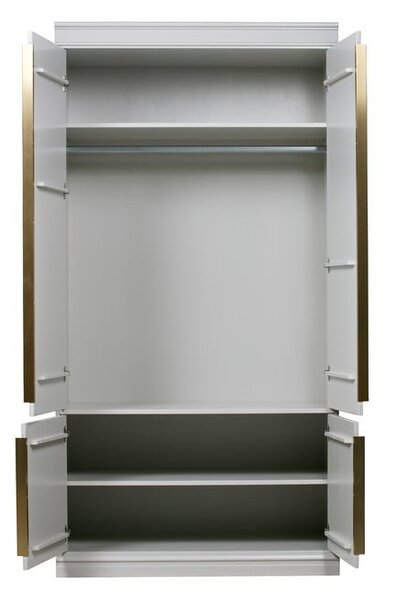 Svetlosivá šatníková skriňa z borovicového dreva 110x215x62 cm Organize – WOOOD
