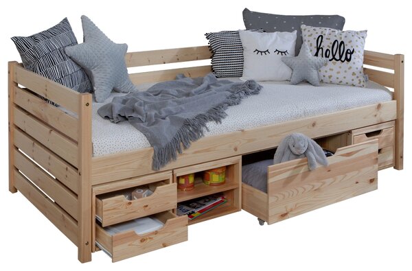POSTEĽ S ÚLOŽNÝM PRIESTOROM, 90/200 cm prírodná farba MID.YOU - Detské izby, Online Only