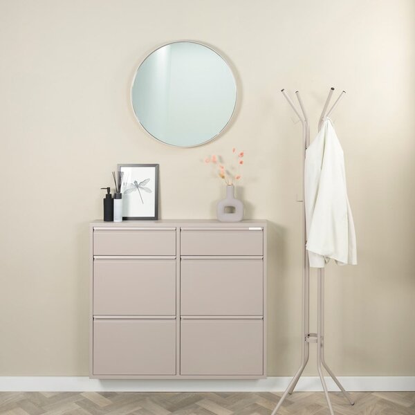 Taupe kovová výklopná skrinka na topánky 98x86x15 cm Billy – Spinder Design