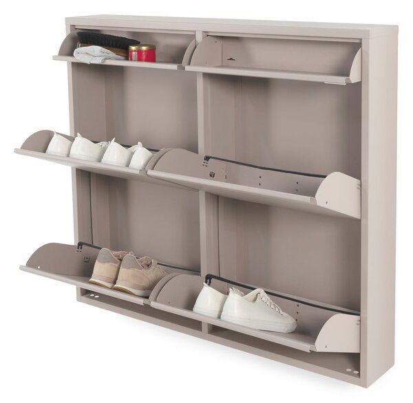 Taupe kovová výklopná skrinka na topánky 98x86x15 cm Billy – Spinder Design