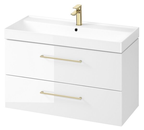 Cersanit Larga, závesná umývadlová skrinka 100cm, biela lesklá, S932-076