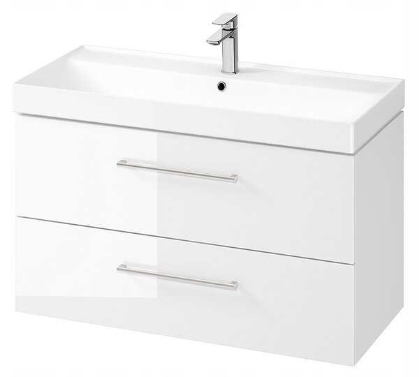 Cersanit Larga, závesná umývadlová skrinka 100cm, biela lesklá, S932-076