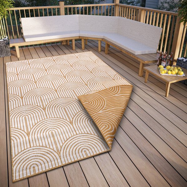 Hanse Home , Kusový koberec Pangli 105849 Ochre – na von aj na doma, 120x170, žltá, chodba / predsieň