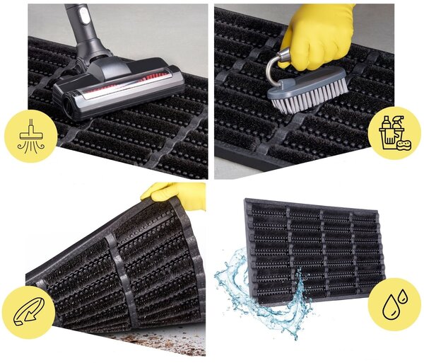 Hanse Home, Vonkajšie čistiaci rohožka Mix Mats Brushes 105648 Black – na von aj na doma, 40x60, čierna, exteriér
