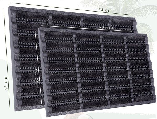 Hanse Home, Vonkajšie čistiaci rohožka Mix Mats Brushes 105648 Black – na von aj na doma, 40x60, čierna, exteriér
