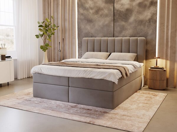 Čalúnená boxspring posteľ Magic - sivá Rozmer: 180x200