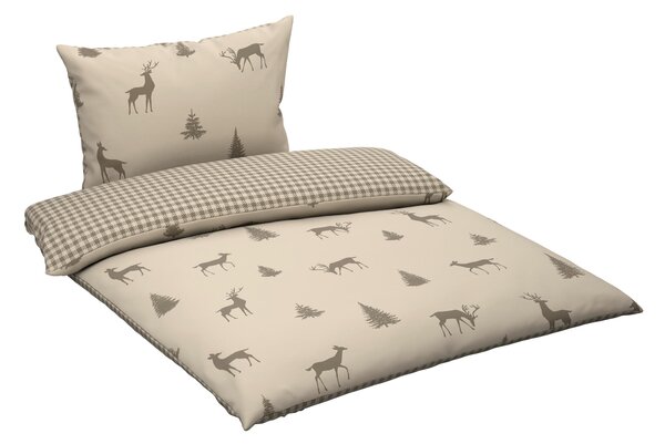 OBOJSTRANNÁ POSTEĽNÁ BIELIZEŇ, flanel, taupe, 140/200 cm Esposa - Obliečky & plachty