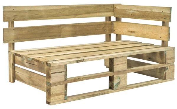 Rohová záhradná lavička z paliet, drevo