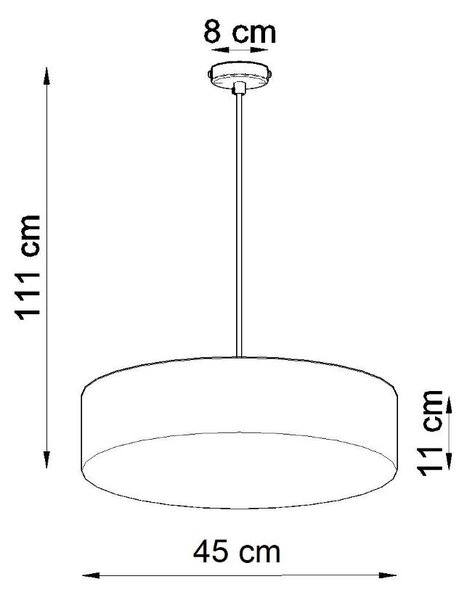 Závesné svietidlo Arena, 1x čierne plastové tienidlo, (biely plast), (fi 45 cm)