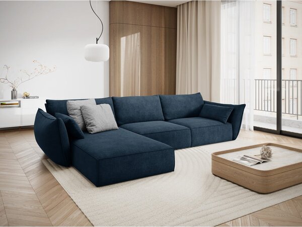 Tmavomodrá rohová pohovka (ľavý roh) Vanda - Mazzini Sofas