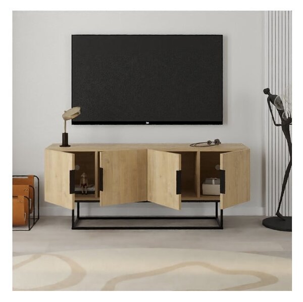 TV stolík v dekore duba v prírodnej farbe 140x55 cm Titan – Marckeric