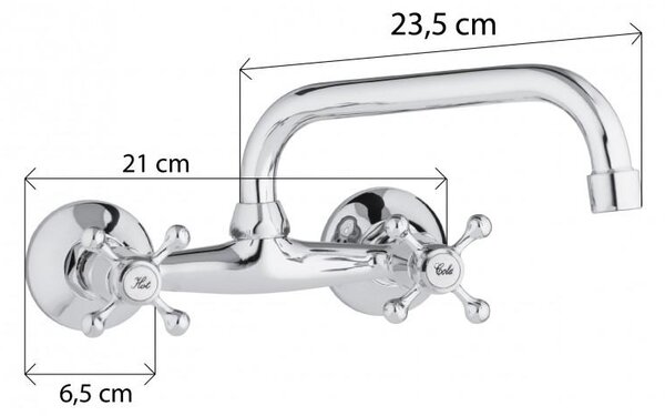 Erga Astro, nástenná drezová batéria 150mm, chrómová, ERG-YKA-BZ.ASTRO-CHR